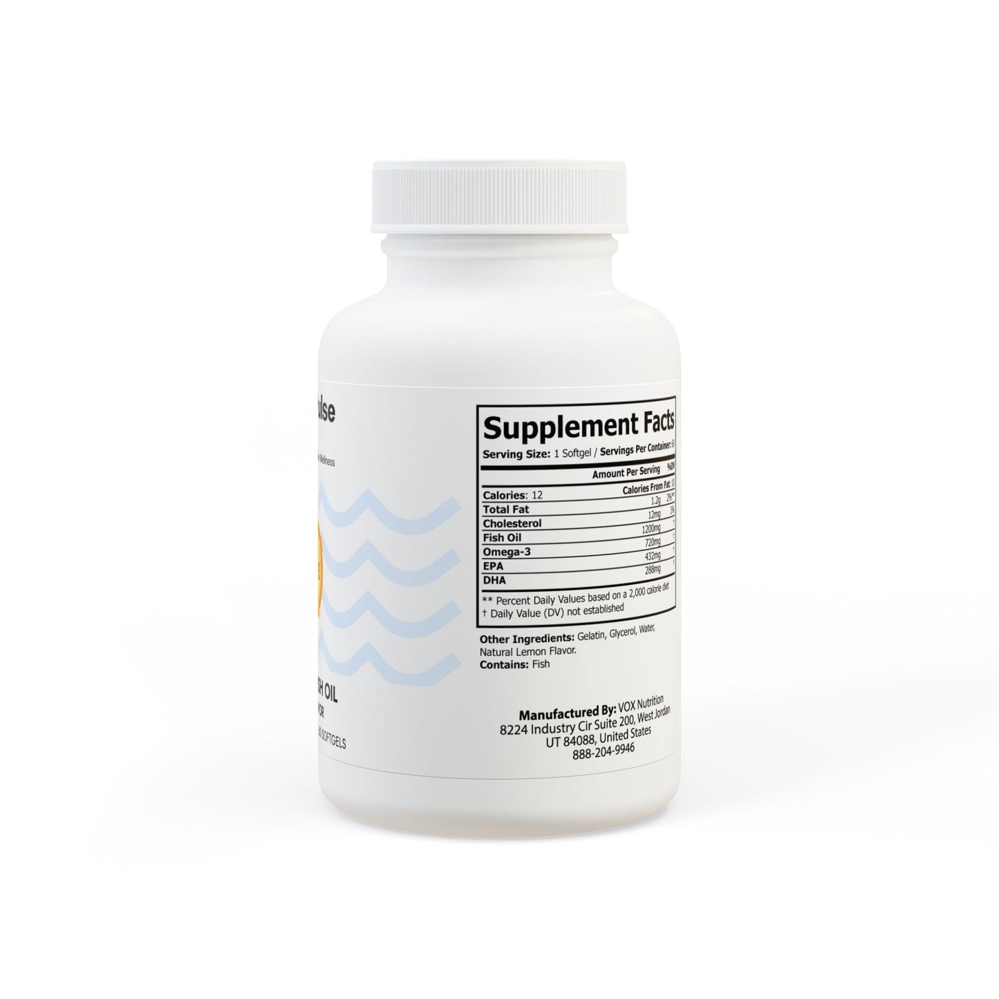 Omega-3 rich fish oil supplement promoting heart health and cognitive function