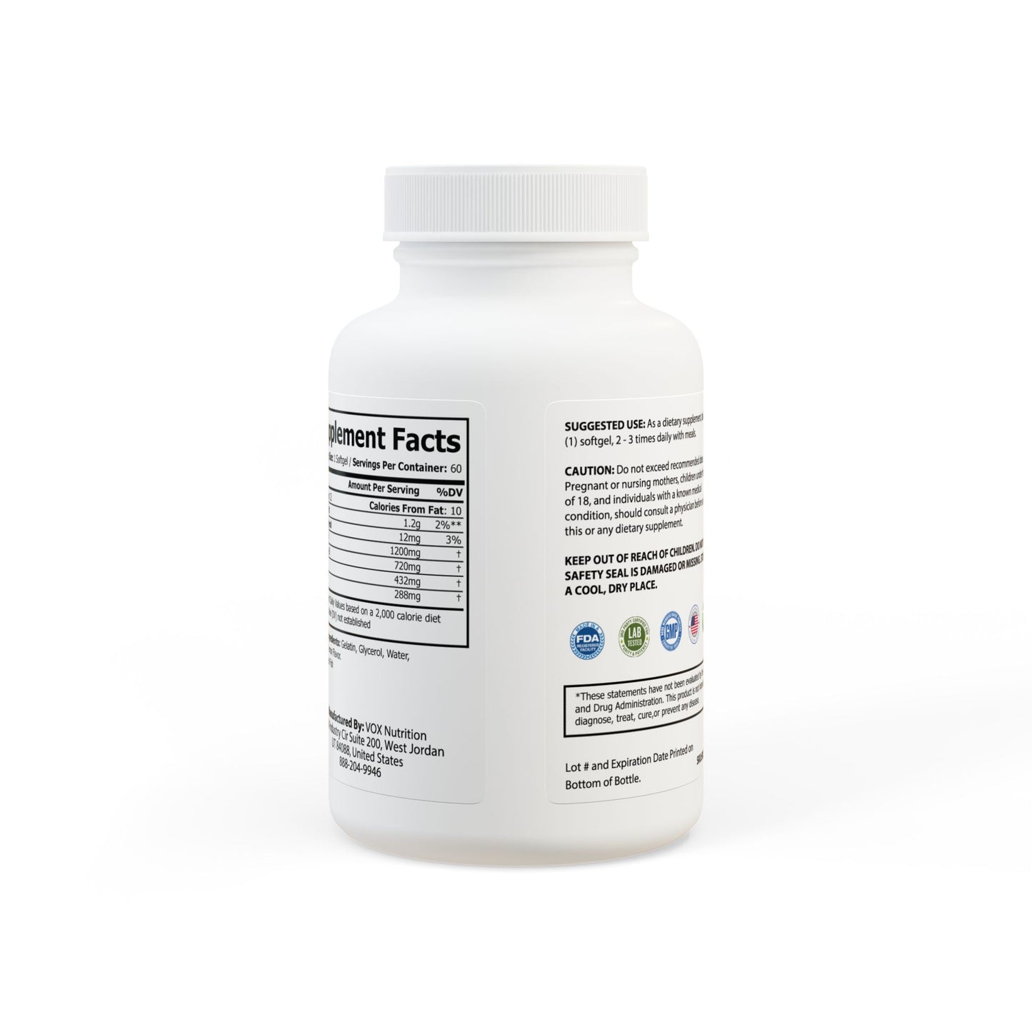Omega-3 rich fish oil supplement promoting heart health and cognitive function