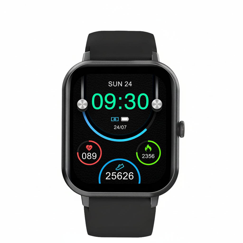 SmartPulse Square version smartwatch for health tracking with advanced features and sleek design
