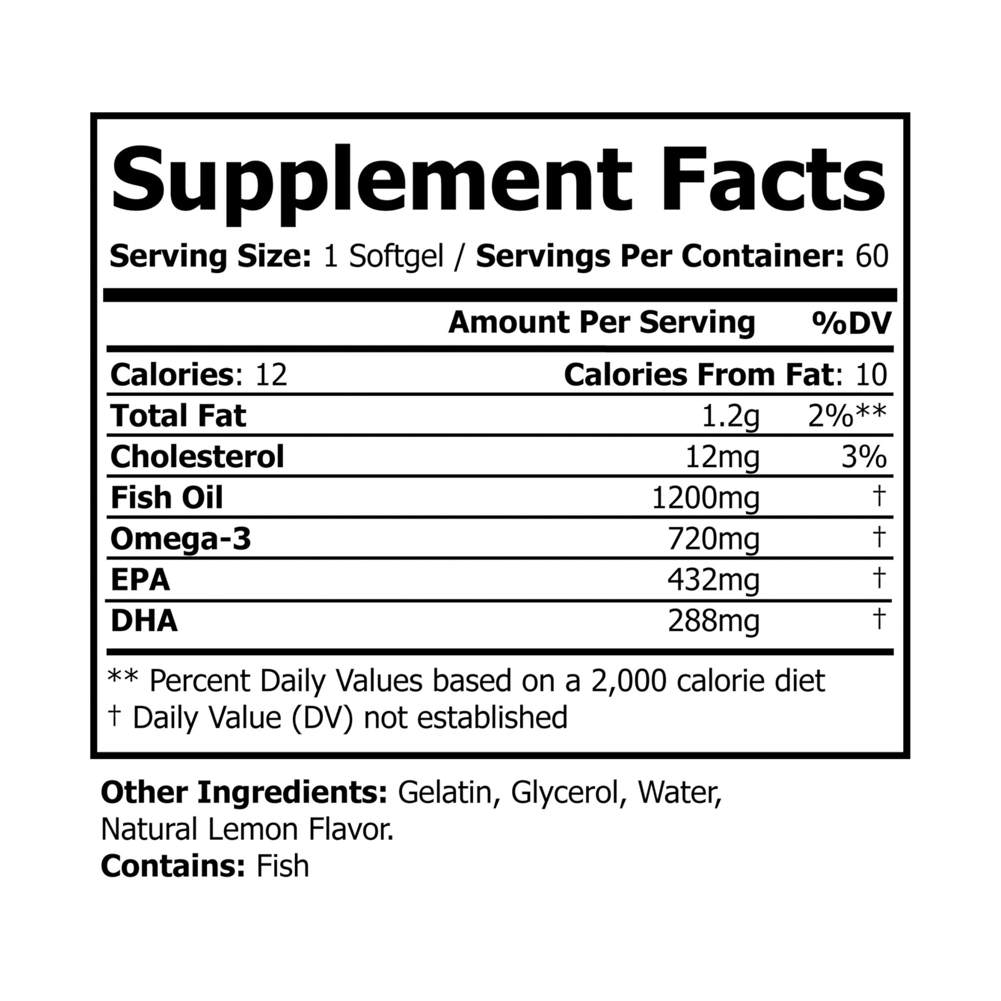 Omega-3 rich fish oil supplement promoting heart health and cognitive function