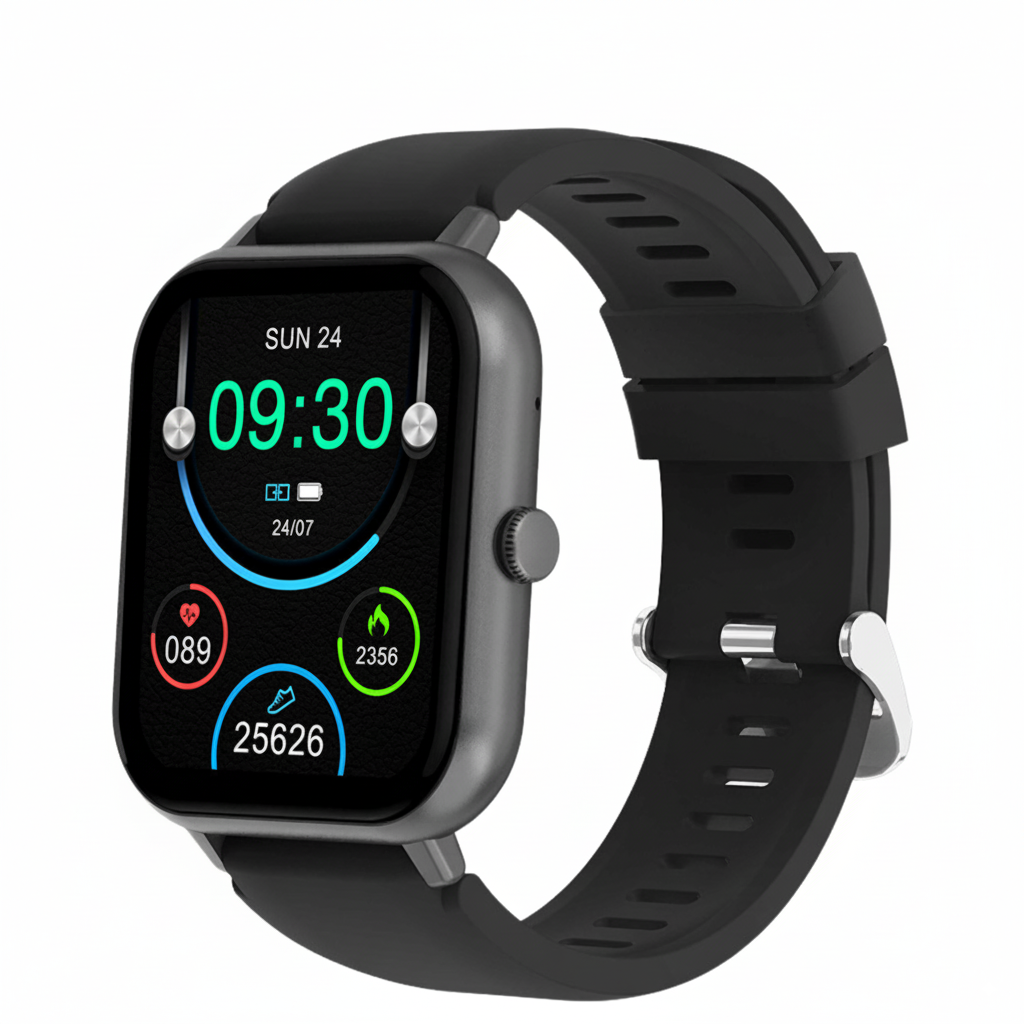 SmartPulse Square version smartwatch for health tracking with advanced features and sleek design