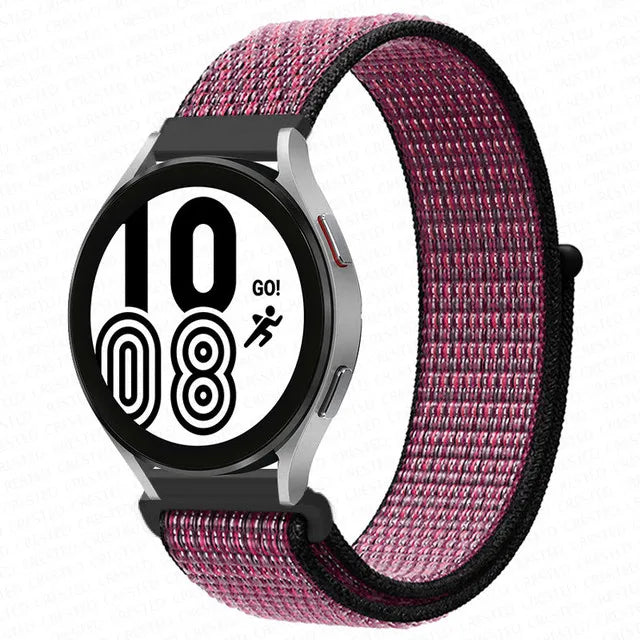 Premium smartpulse band in durable pink nylon, designed for comfort and style.