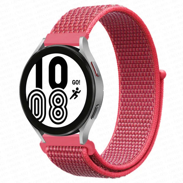 Premium smartpulse band in durable pink nylon, designed for comfort and style.