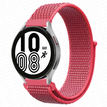 Premium smartpulse band in durable pink nylon, designed for comfort and style.
